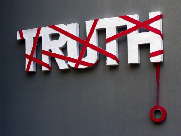 TRUTH (RED TAPE) by TEZ relief, sculpture, installation, social comment